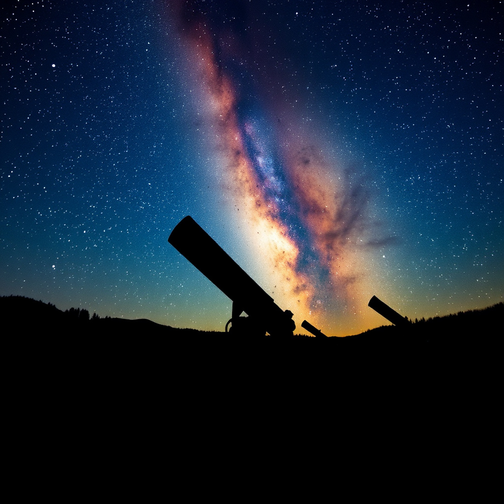 Star party event with telescopes